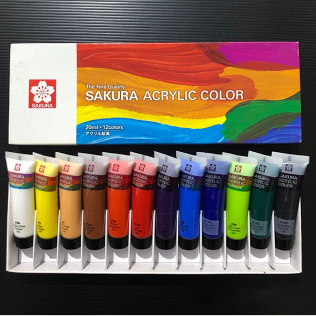 Sakura Acrylic Color Set of 12 Colors